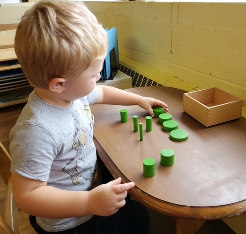 child playing with blocks